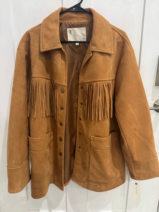 Pilcro Jackets & Blazers - Pilcro Suede Fringe Jacket - Cognac